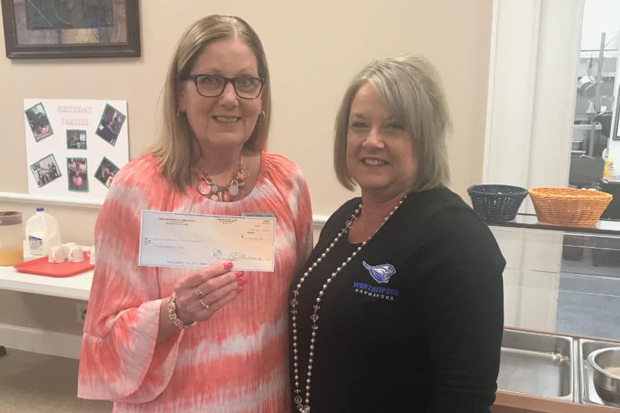 Pythian Home accepts Weatherford Optimist Club Donation